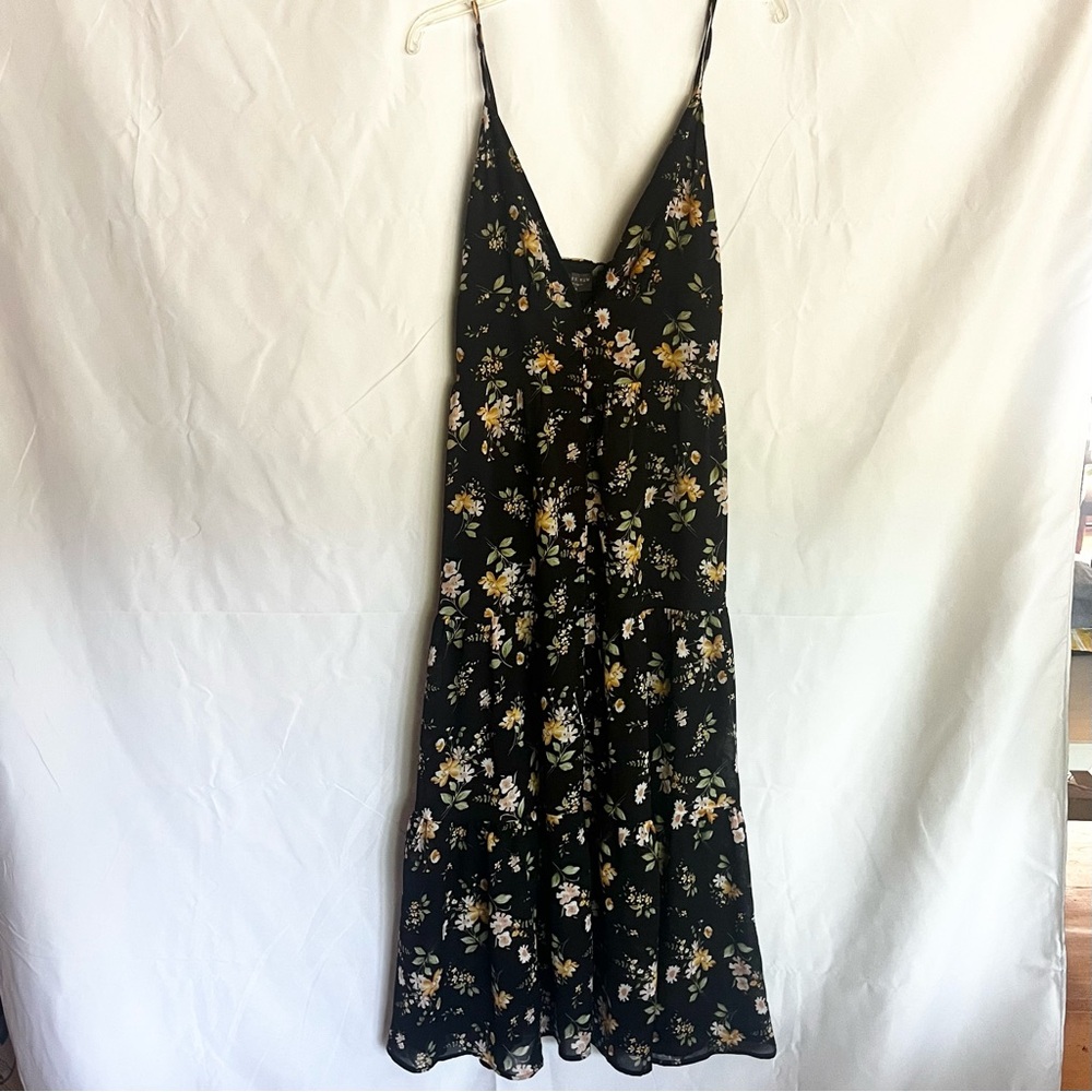 Dress Forum Black Maxi Sundress Sleeveless Plunge